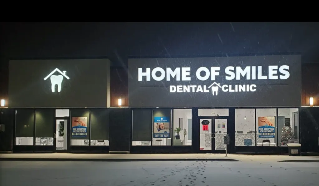 Home of Smiles at night