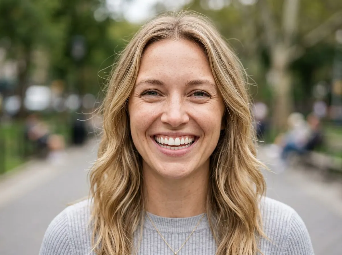 Smiling adult patient